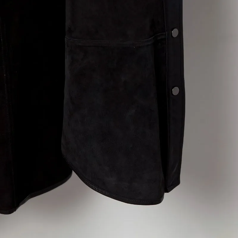 Women's Leather Trench Jacket Genuine Sheepskin Vegetable Tanned Leather Coat Lady Full Sleeve Turn Down Collar CL4020