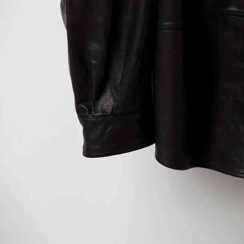 Women's Leather Trench Jacket Genuine Sheepskin Vegetable Tanned Leather Coat Lady Full Sleeve Turn Down Collar CL4020