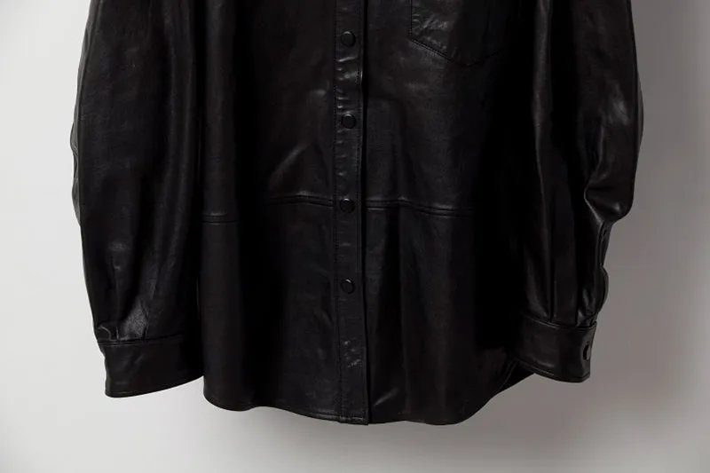 Women's Leather Trench Jacket Genuine Sheepskin Vegetable Tanned Leather Coat Lady Full Sleeve Turn Down Collar CL4020