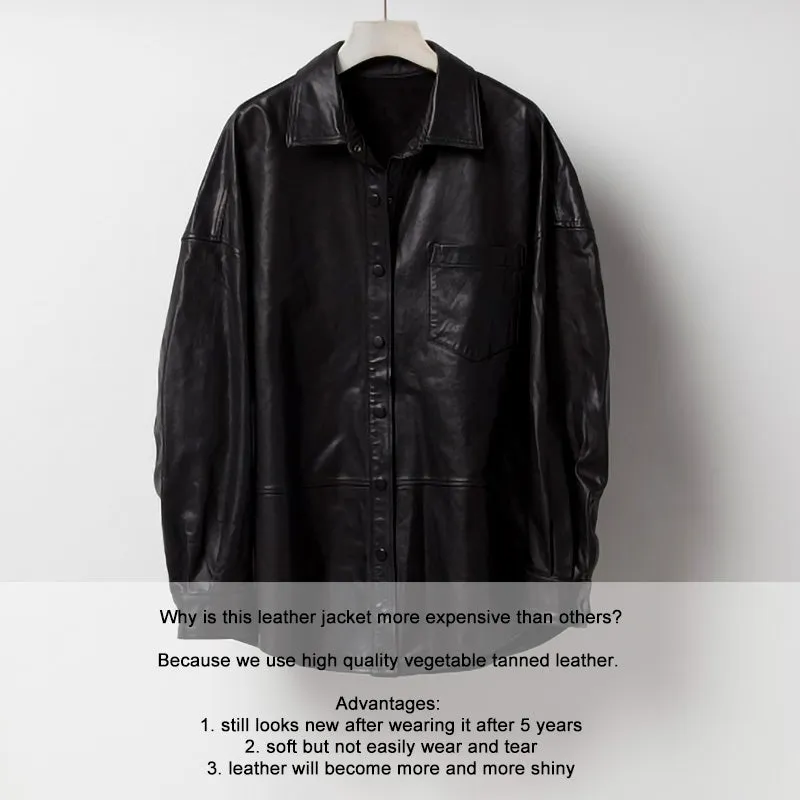 Women's Leather Trench Jacket Genuine Sheepskin Vegetable Tanned Leather Coat Lady Full Sleeve Turn Down Collar CL4020