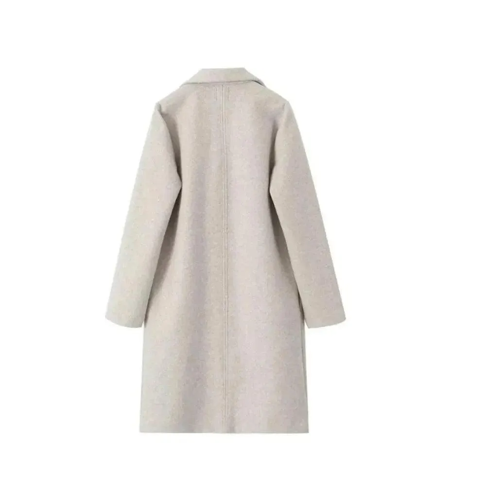 Women's Solid Long Overcoat
