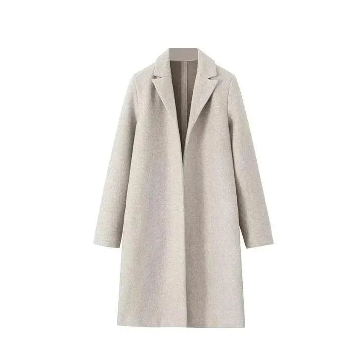 Women's Solid Long Overcoat