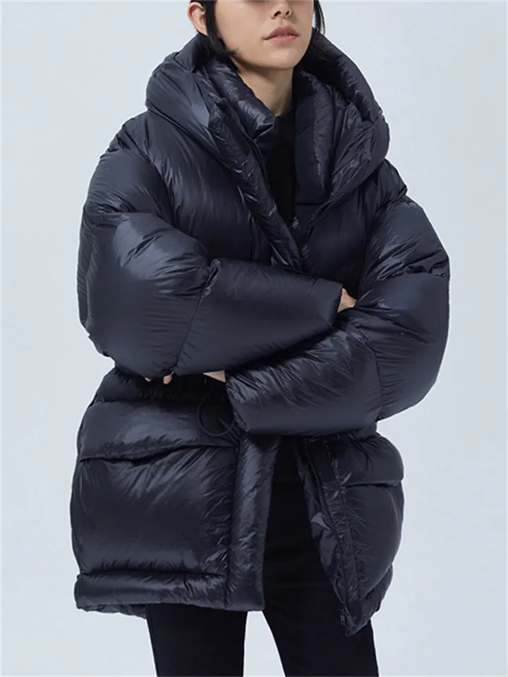 Women's Super Warm Lightweight White Duck Down Bubble Coat