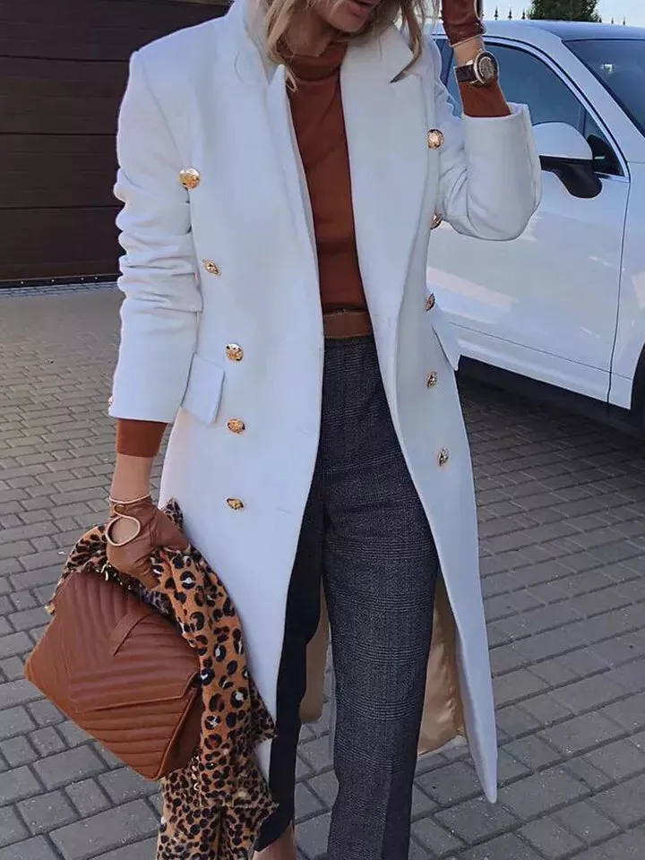 Women's White Trench Leather Long coat. Real Soft Lambskin Leather Stylish Coat.