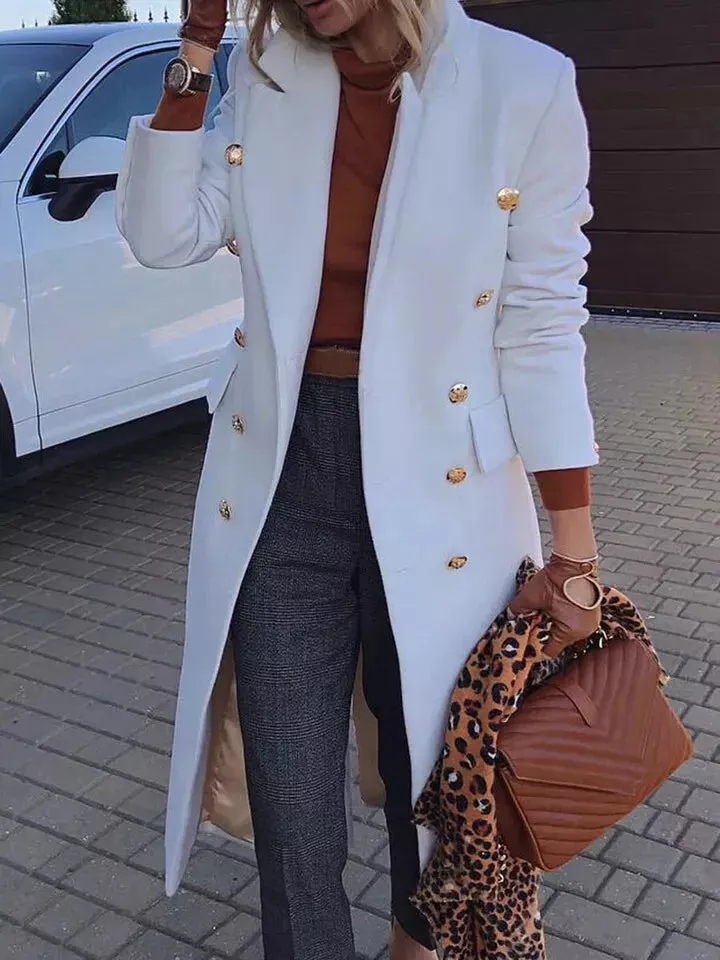 Women's White Trench Leather Long coat. Real Soft Lambskin Leather Stylish Coat.