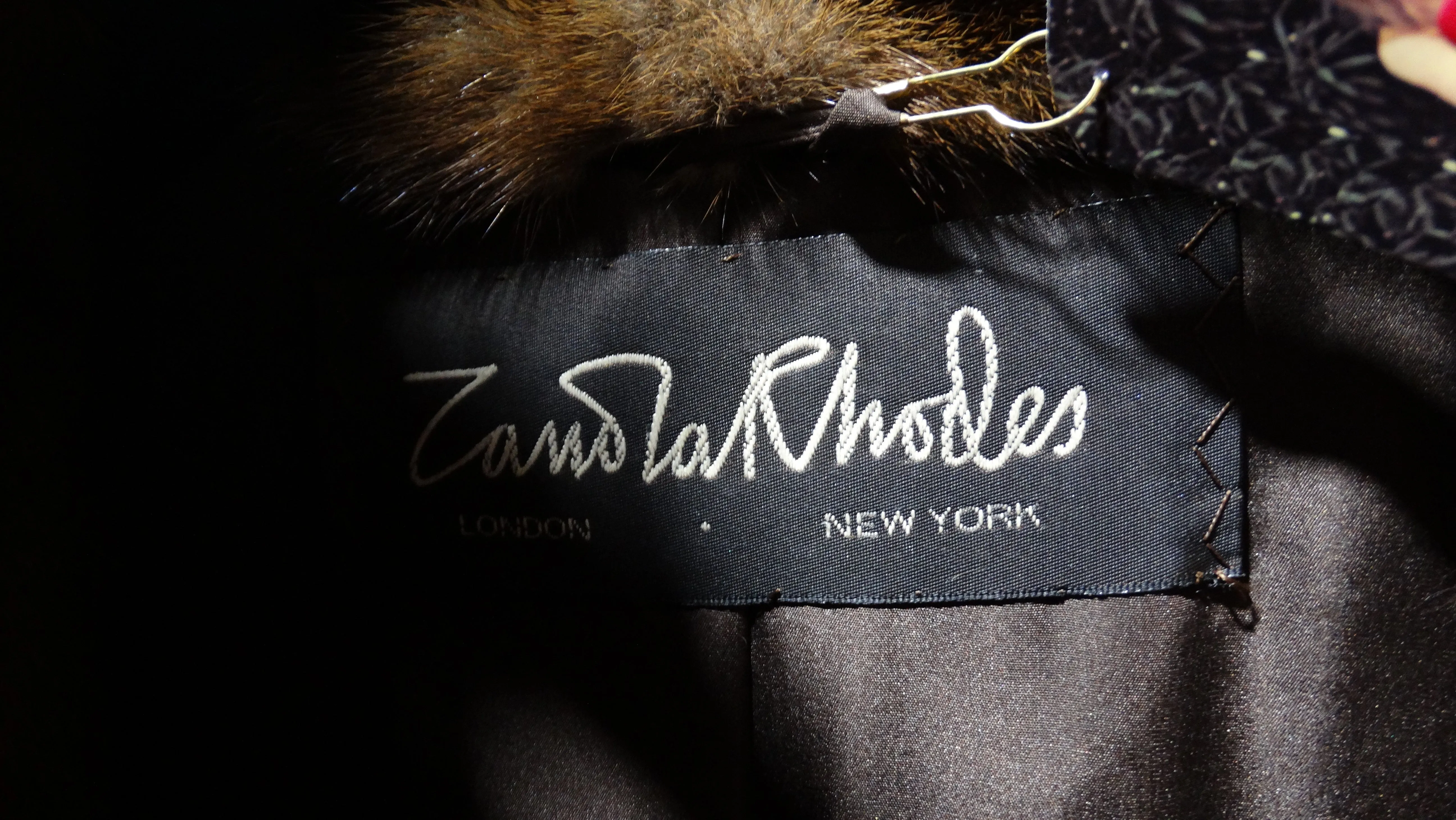 Zandra Rhodes Mink Full Length Trumpet Coat
