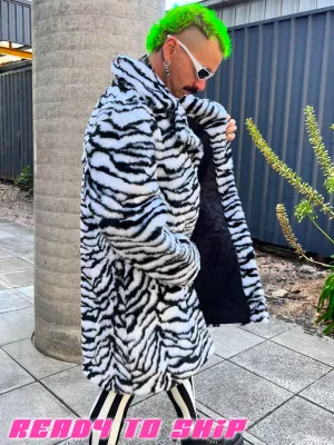 ZEBRA FAUX FUR JACKET • READY TO SHIP •