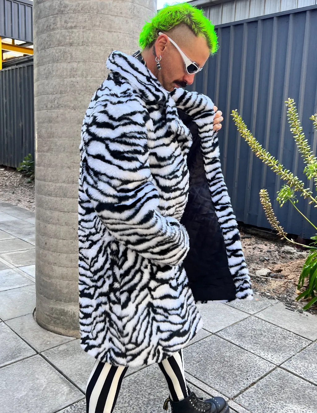 ZEBRA FAUX FUR JACKET • READY TO SHIP •