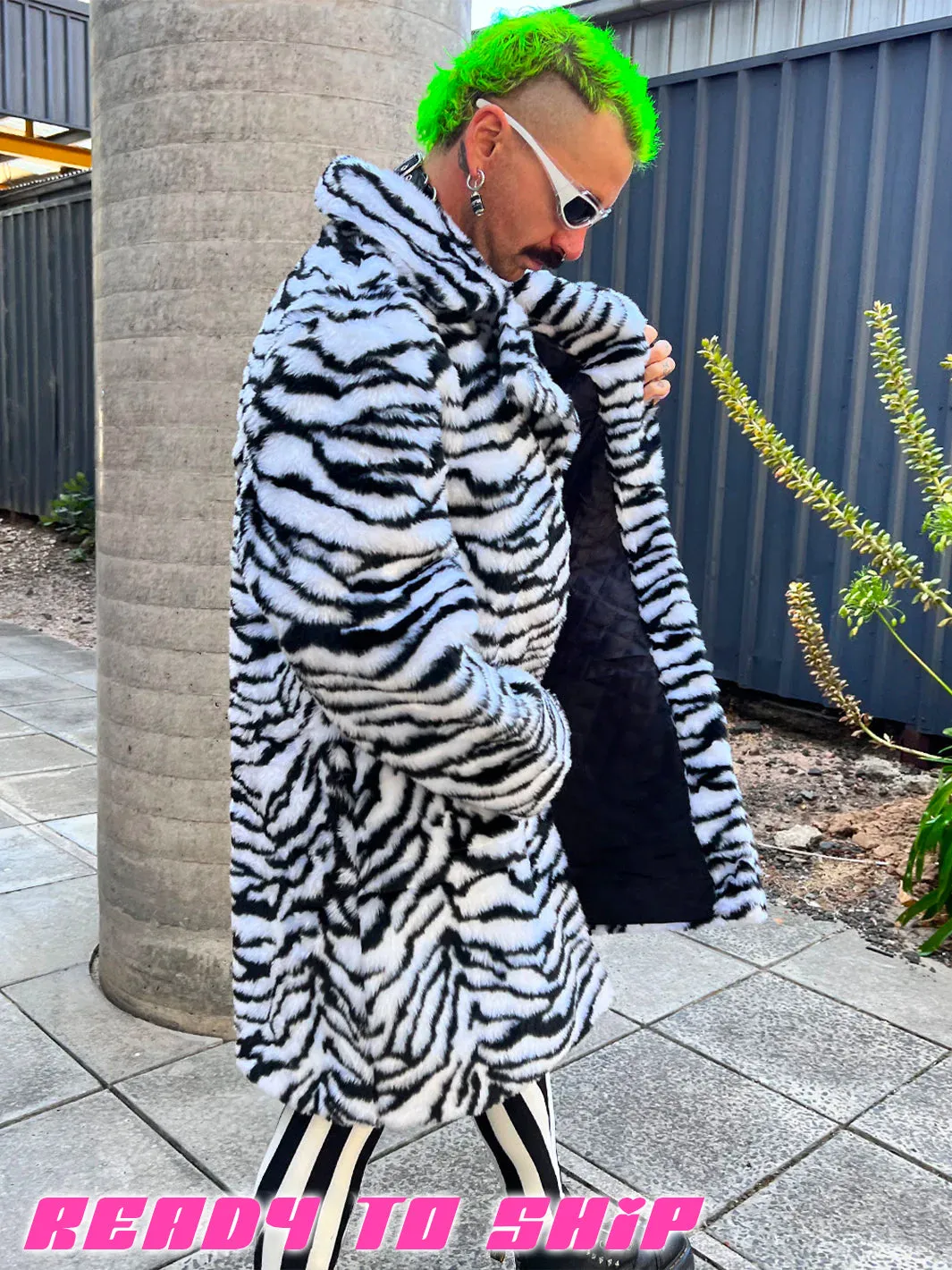 ZEBRA FAUX FUR JACKET • READY TO SHIP •