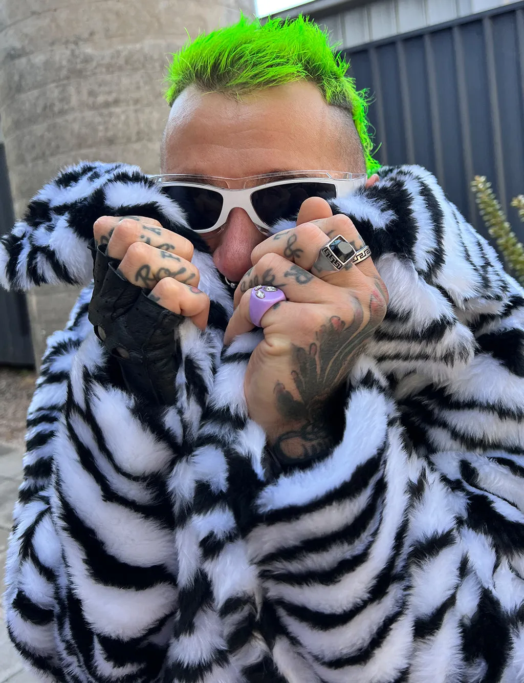 ZEBRA FAUX FUR JACKET • READY TO SHIP •