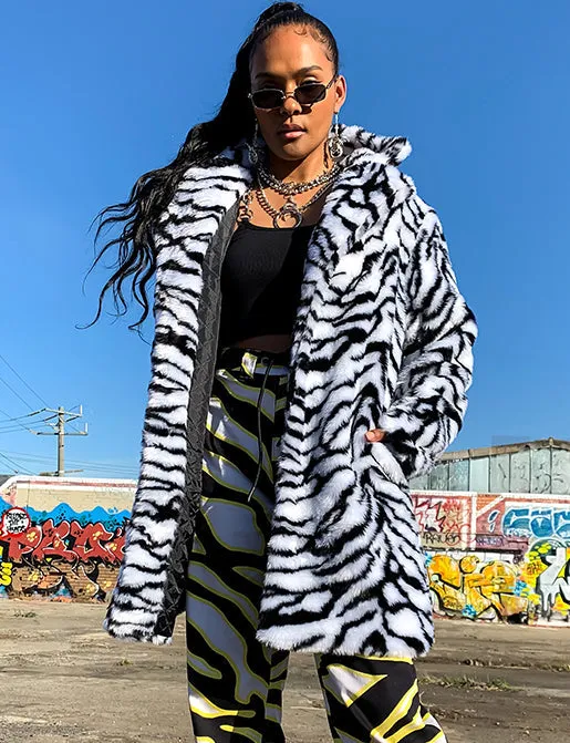 ZEBRA FAUX FUR JACKET • READY TO SHIP •