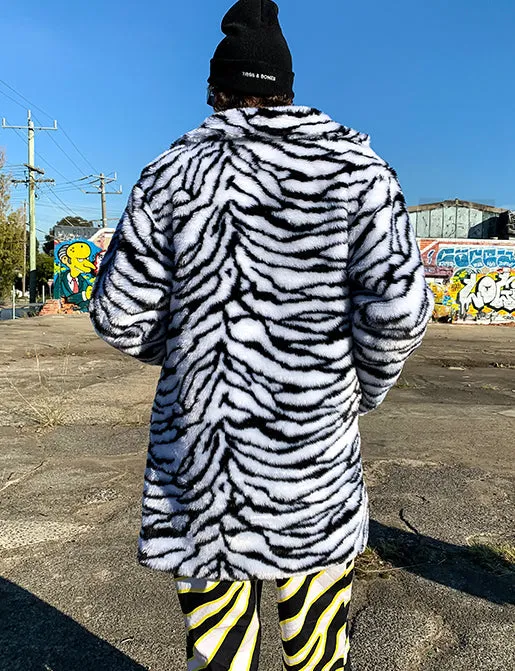 ZEBRA FAUX FUR JACKET • READY TO SHIP •