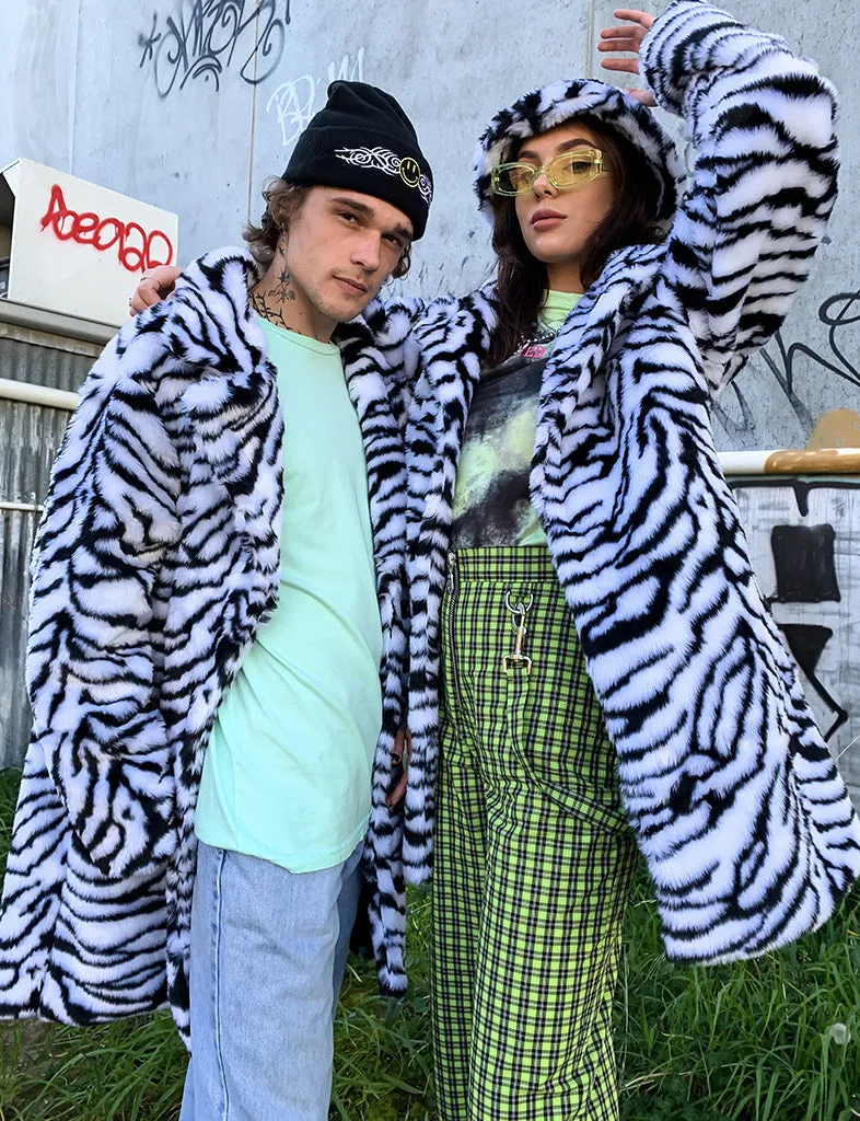 ZEBRA FAUX FUR JACKET • READY TO SHIP •