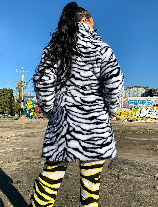 ZEBRA FAUX FUR JACKET • READY TO SHIP •